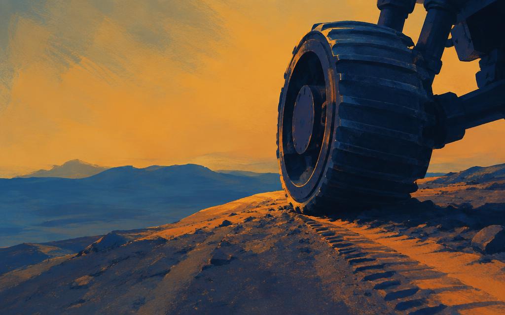 A young explorer steering a rover across a mission map
